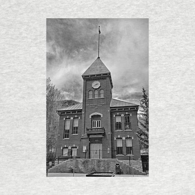 San Miguel County Courthouse BW by bobmeyers